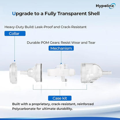 Upgraded Polaris Backup Valve Replacement G52 for Polaris Pool Cleaner 280, 180, 380, 480 — Transparent Case for Easy Inspection, High-Strength Gears, Crack-Resistant Durable Kit