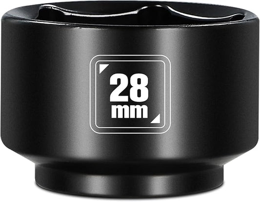 BLACKROBOT 28mm Low Profile Oil Filter Socket, 3/8" Drive 6-Point Oil Filter Cap Remover and Installer Tool, Chrome Vanadium Steel