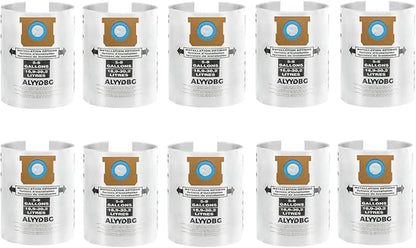 10 Pack Shop Vac 5-8 Gallon Filter Bags, ALYYDBG Type E 90661 9066100 9066133, Type H 90671 9067100 9067133 Disposable Dust bags