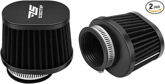 2PCS Motorcycle Air Filter Universal 45MM Replacement Engine Filter High Performance Air Filters Fit Motocross Carburetor Cleaner for Pit Bike Scooter Moped ATV (Black)