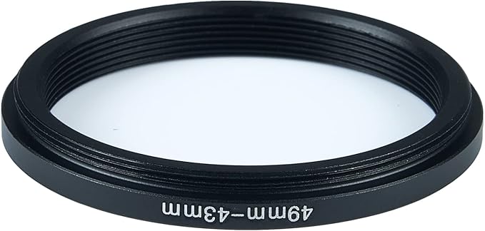 49mm to 43mm Step-Down Ring Filter Adapter for All Brands UV ND CPL Metal Ring Step-Down Rings Adapter Filter (49mm-43mm)