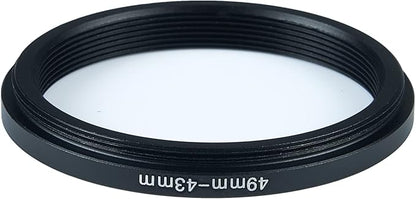 49mm to 43mm Step-Down Ring Filter Adapter for All Brands UV ND CPL Metal Ring Step-Down Rings Adapter Filter (49mm-43mm)