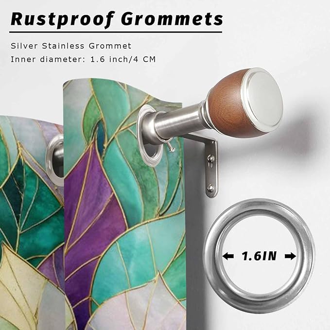 Leaves Outdoor Curtains for Patio Gorgeous Leaf Abstract Spring Waterproof Outside Curtains with Grommet Top Weatherproof Curtain for Cabana Pergola Gazebo, 2 Pack, 54" W x 108" L