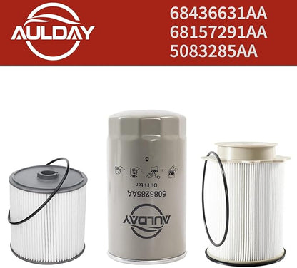 FUEL FILTER AND OIL FILTER KIT FITS for 2019 2020 2021 2022 DODGE RAM 2500 3500 4500 5500 6.7L CUMMINS DIESEL ENGINE FUEL FILTER OEM 68436631AA 5083285AA 68157291AA
