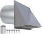 8 inch Hooded Wall Vent with Screen and Damper,Wall Vent Cover Exhaust Vent Outdoor Wall Cap Exterior Air Vent Cover for Kitchen Range Hood HVAC Duct Dryer Ventilation,Galvanized Steel,Gray