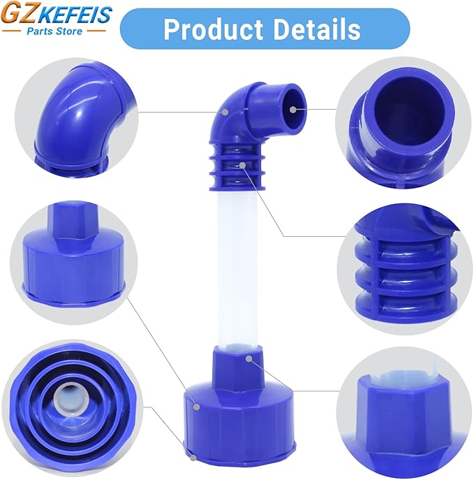 AC Drain Line Cleaner Tool, Universal HVAC to PVC Adapter for Unclogging A/C Condensate Drain Lines - Wet Vac Attachment for Efficient Evacuation, Blue, 1 Pack