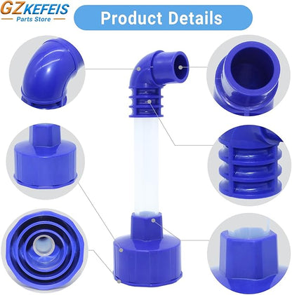 AC Drain Line Cleaner Tool, Universal HVAC to PVC Adapter for Unclogging A/C Condensate Drain Lines - Wet Vac Attachment for Efficient Evacuation, Blue, 1 Pack