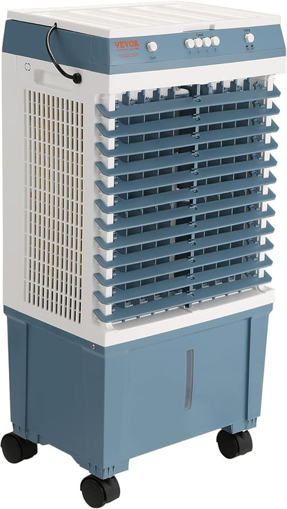 VEVOR Evaporative Air Cooler,1400 CFM 11X31 inch Air Cooler,3 Speeds Cooler Portable Air Conditioner,Energy-Saved Swamp Cooler for party,pool and patio,5 Gal Water Tank & 550 Sq.Ft…