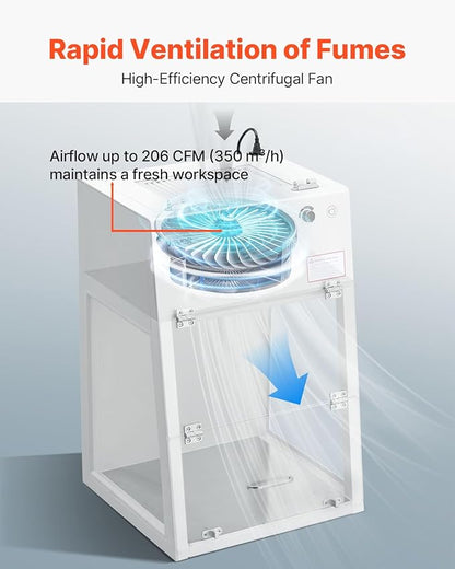 VEVOR Laminar Flow Hood, 20.08 x 20.47 x 23.62 inch Working Area Portable Clean Room, Meets ISO Class 5 Clean Room Standards, Adjustable, with HEPA-14 Filter and G1 Pre-Filter, for Laboratory Use