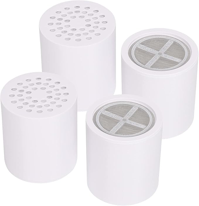 HarJue 15 Stage Shower Filter Replacement Cartridge, Universal High Output Shower Filter for Hard Water Remove Chlorine and Harmful Substances, Body Caring, 4 Pack
