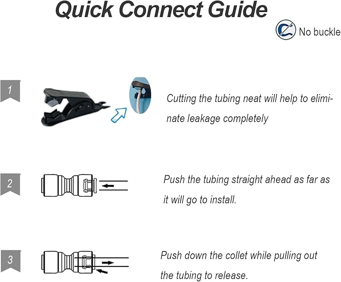 10-Pack 3/8" to 1/4" Push to Connect Fitting Kit - 5 Straight + 5 Elbow Adapters for RO Water Systems/Refrigerators | POM Quick Connect Fittings with Leak-Proof Seals