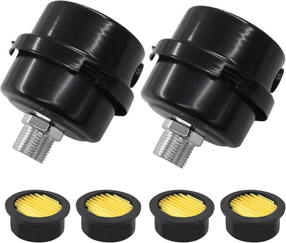 2 Pcs Air Compressor Silencer, 3/8 Inch Thread Intake Filter Muffler, 16 mm Air Compressor Silencer Filter for Generators and Blowers