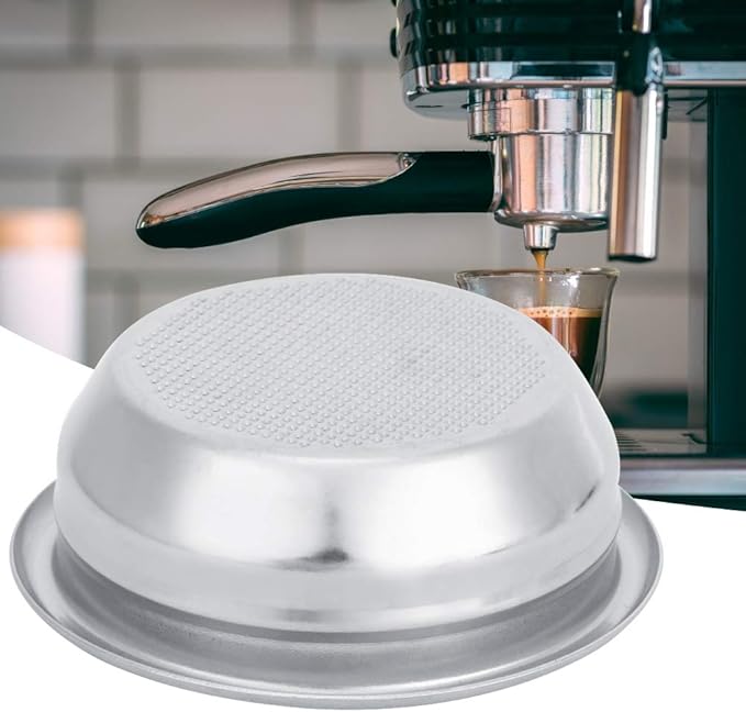 Coffee Filter Basket, 58mm Single Double Porous Filter Bowl Basket Semi Automatic Coffee Machine Bottomless Handle Filter for Portafilter Coffee Machine (For two persons)