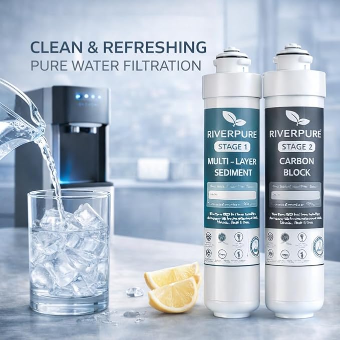 Two-Stage Replacement Filter Compatible with Avalon Coolers – 1500 Gallon Capacity, Reduces Lead, Chlorine Taste & Odor, Third-Party Tested.