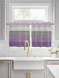 Country Wood Board Gray Purple Window Valance Curtains, Farmhouse Gradient Plank Light Filtering Kitchen Valance with 3-inch Rod Pocket for Living Room Bathroom Bedroom,2 Panel,27.5x24In