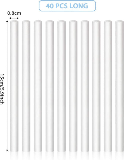 40 Pieces Humidifier Filter Cotton Refill Travel Mini Humidifier Filters Sticks Car Filters Replacement Parts for Portable Personal USB Powered Smart H20 in Office Bedroom(5.9 Inch)