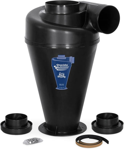 Oneida Air Systems Cyclone Attachment for Single Stage 0.5-3HP Dust Collector, 4/5 DIY - Portable Attachments and Accessories for Home and Woodworking Space Cleaning