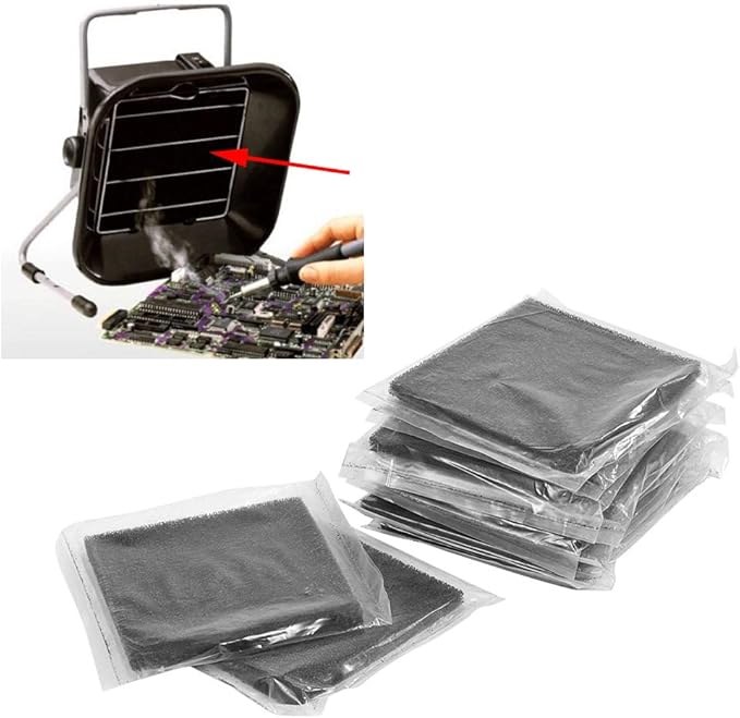 10pcs Activated Carbon Filter 13cm x 13cm Efficient Fume Extractor for Soldering Smoke Absorber Filter Sponge by Yosoo