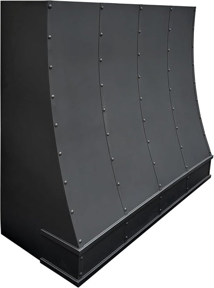 CT Copper Tailor Sloped Copper Vent Hood Wall Mount,54'' W,48''H,21''D,1260 CFM Exhaust Fan,Stainless Steel Vent,LED Light,Dishwasher-Safe Baffle Filters,VH8TR1
