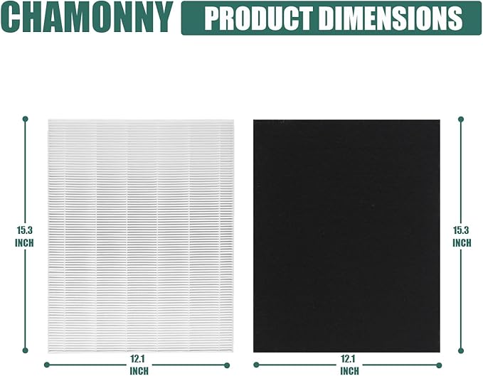 D360 True HEPA Replacement Filter D3, Compatible with D360 Air Purifier, Compare to D3 Filter, Item Number 1712-0101-02,2 H13 True HEPA Filters + 8 Activated Carbon Pre-Filters