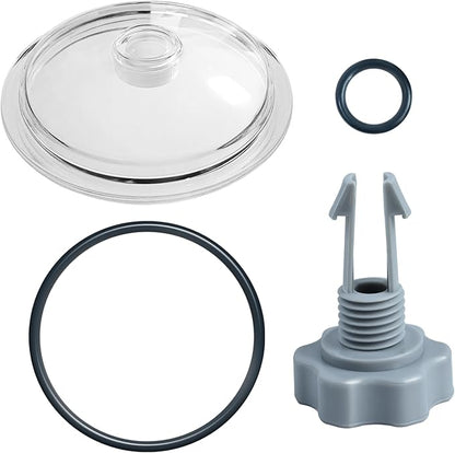 XJJ 28645EG Pool Leaf Trap Cover Lid 5 inch have O-Ring, Valve, Fit for Intex 12 Inch Sand Filter Pumps, NOT Fits Intex 14 & 16 Inch Sand Filter Pumps
