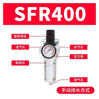 SFR200 Two-Piece SL Oil-Water Separation Gas Source Treatment air Filter Pressure regulating Valve SFC200/300/400(SFR400 Pressure Regulating Filter Valve)