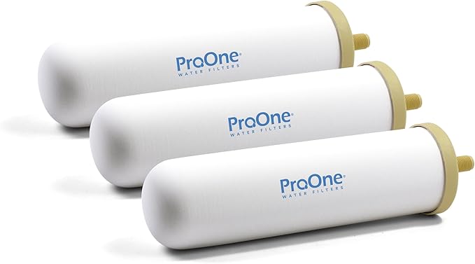 ProOne 9-Inch Gravity Water Filter Replacement G-Series 3-Pack - Universally Compatible with Gravity Water Filter Systems - NSF/ANSI Certified to Reduce Lead, Reduce Microplastics, & Total PFAS