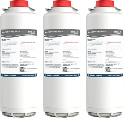 Water Filter Replacement Compatible With Elkay 51600C EWF6000 Bottle Filling Stations, 6000 Gallons/12 Months (No Chip - 3 Pack)