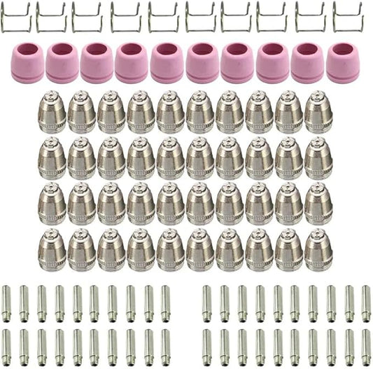 100pcs SG-55 AG-60P WSD-60 Plasma Cutter Consumables，Plasma Cutter Cutting Torch Tip Nozzles Consumables Kit