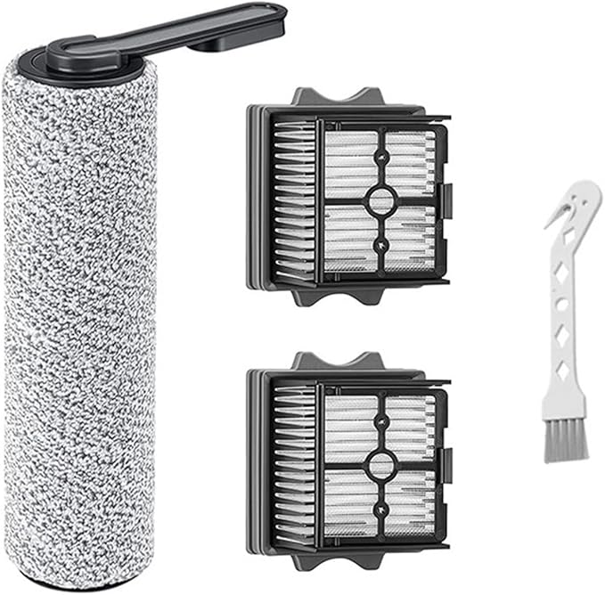 Spare Soft Lint Roller Brush, Hepa Filter, Scrubber Components, Compatible for Tineco Floor ONE S5 Combo Cordless Wet Dry Vacuum Cleaner(4PCS-01)