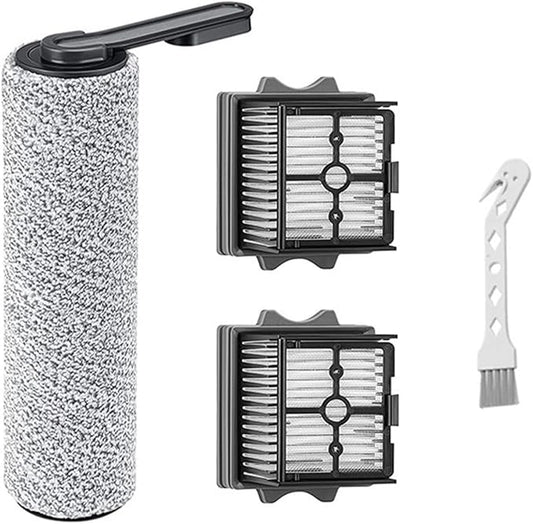 Spare Soft Lint Roller Brush, Hepa Filter, Scrubber Components, Compatible for Tineco Floor ONE S5 Combo Cordless Wet Dry Vacuum Cleaner(4PCS-01)