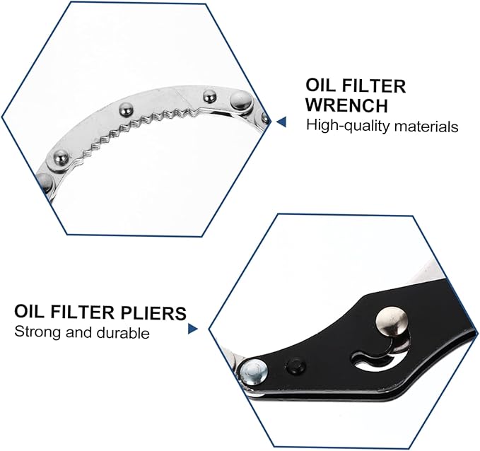 2pcs Adjustable Oil Filter Wrench Tool for Easy Removal of Oil Filters Compatible with Small to Medium Trucks and Farm Equipment