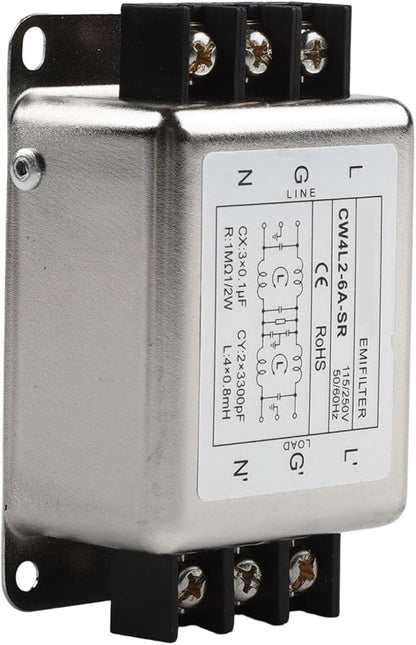 Single-Phase 2-Stage Power Supply Filter Anti-interference With Alloy Shell For CW4L2 Models Electrical And Electronic Equipment(6A)