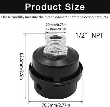 2pcs 1/2" Thread Air Compressor Silencer,Air Compressor Intake Filter Sound Muffler Accessories 20mm for generators,blowers, exhaust ports
