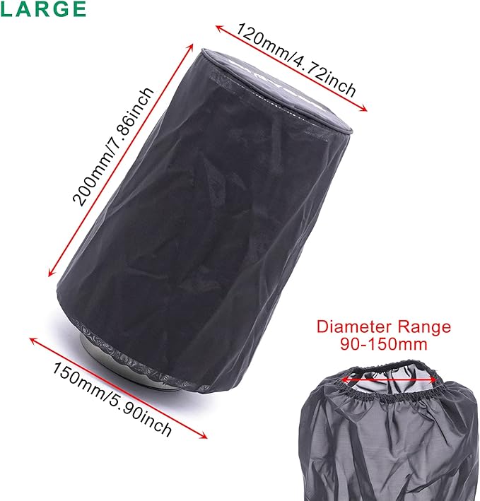Cone Air Filter Sock Waterproof Universal Fit for Performance Air Intake Filter, Dustproof Protection Cover of High-Flow Air Intake Filter