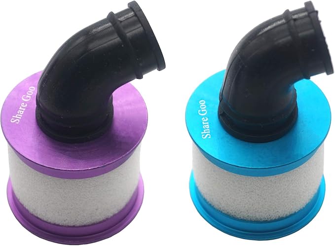 2Pack ShareGoo Aluminum Capped Air Filter Sponge Cover 04104 Upgrade Parts Compatible with RC 1/10 HSP Traxxas Himoto Redcat Nitro Truck Buggy