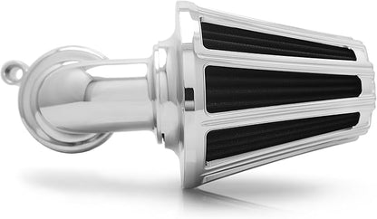Big Sucker cone Air filter intake for harley air Cleaner Sportster Softail fatboy heritage dyna touring street road king Glide (Gauge style -Chromed, Type A : For Sportster XL models)