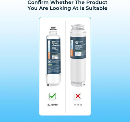 Crystala Filters BORPLFTR50 Replacement for Bosch Ultra Clarity Pro Water Filter, Compatible 12033030,11025825,12028325,BORPLFTR55,WFC100MF,WFS200MF(3 Pack)