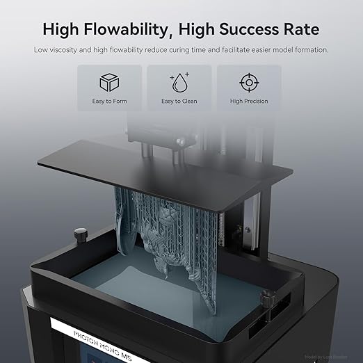 ANYCUBIC ABS-Like Resin Pro 2, Upgraded 8K 3D Printer Resin with Enhanced Strength and Toughness, High Precision, Low Odor, Wide Compatibility for All LCD Resin 3D Printers (HD Grey, 1kg)