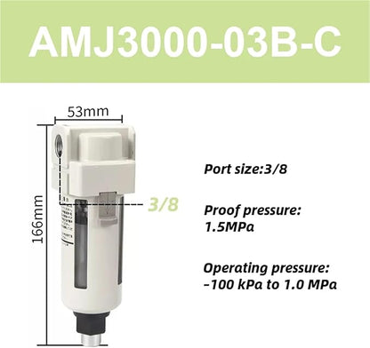 1pc vacuum water droplet separator vacuum pipeline filter negative pressure filter element AMJ AMJ3000-03B(AMJ3000-03B-C)