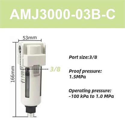 Type Vacuum Water Droplet Separator Vacuum Pipeline Filter Negative Pressure Filter Element AMJ AMJ3000-03B AMJ4000-04B-C(AMJ3000-03B-C)