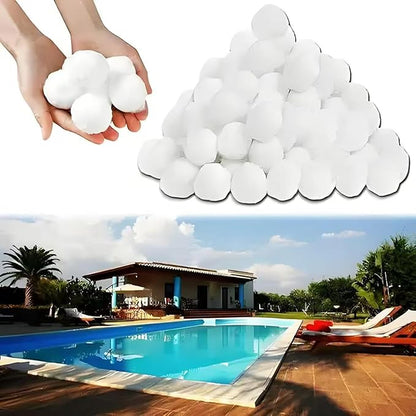 1.54 lbs Pool Filter Ball, for Swimming Pool Sand Filter, Lightweight Reusable Eco-Friendly Fiber Filter Ball, Replaces 50 lbs Pool Filter Sand (1, White)