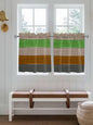 Farm Gray Green Brown Wood Grain Window Valance Curtains, Rustic Wooden Plank Light Filtering Kitchen Valance with 3-inch Rod Pocket for Living Room Bathroom Bedroom,2 Panel,27.5x36In