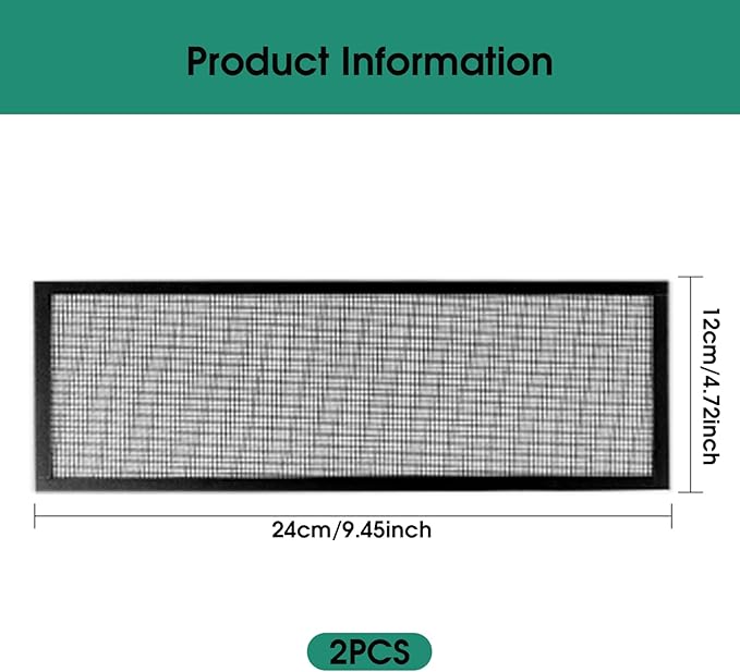 2Pcs Floor Register Cover Trap, 5x9 Inch Magnetic Air Vent Filter Floor Vent Covers Screen for Home, Dustproof Mesh Filters Net Trap Keeps Flies, Coin, Pet Hair, Food Out Covers