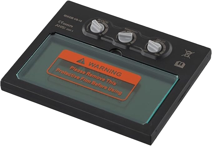 Auto Darkening Welding Lens with Solar Power and Sensor, DIN9-DIN13 LCD Screen Filter for Protective Gear Cover, Fast Response and IR Blocking