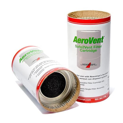 AeroVent Safe2Vent Replacement Filter Cartridge (Part #10004703) | (2 Filter Pack) | Easy-to-Install Carbon Filter for Aerosol Disposal Systems | Compliant in All 50 States | Made in USA