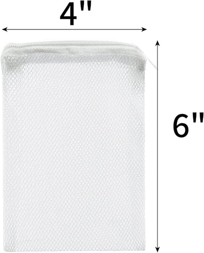 10 Pcs Aquarium Filter Media Bags - Reusable Mesh Bags (6" x 4") for Fish Tank Filters