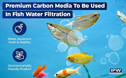 IPW Industries Inc. - Activated Charcoal Coconut Shell Water Filter, Carbon Media for Aquarium, Drinking Water & Air Filtration, 15 Lbs Bulk Granular