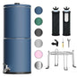 Purewell 3-Stage 0.01μm Ultra-Filtration Gravity Water Filter System, NSF/ANSI 42&372 Certification, 304 Stainless Steel Countertop System with 2 Filters and Stand, Reduce 99% Chlorine, 2.25G, PW-OB