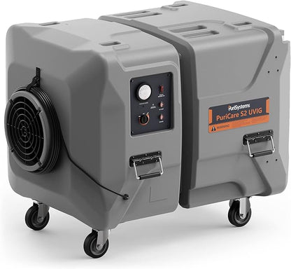 PURISYSTEMS Portable Air Scrubber, 2000 CFM Negative Air Machine with Built-In UV-C Light & Ionizer, Multi-Stage Filtration for Water/Fire Damage Restoration, Renovation, Variable Speed, Heavy-Duty